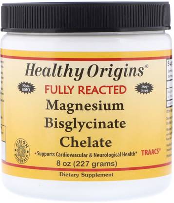 Healthy Origins Fully Reacted Magnesium Bisglycinate Chelate, 8 oz (227 g)