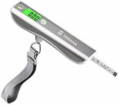 TARKAN Hand Digital Luggage Weighing Machine (Upto 50 kg) with Tape Measure Scale for Travel Baggage Weight (Silver) Weighing Scale