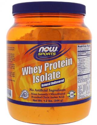Now Foods Whey Protein Isolate, Natural Unflavored, 1.2 lbs (544 g) Whey Protein