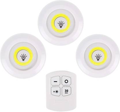 TinyBrite Battery Powered Wireless Remote Control Tap LED Night Lights Recessed Ceiling Lamp