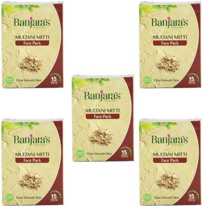 Banjara's Multani Mitti Face Pack 100 g - (Pack of 5)