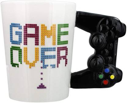 BONZEAL Fun Game Controller Remote Control Handle Shaped Game Over Tea Cup Ceramic Coffee Mug