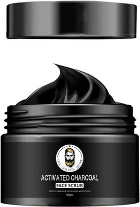 THE GOLDEN BEARD - Activated Charcoal Face Scrub for Dead Skin Cells & Blackheads | Deep Cleansing & Exfoliating - Scrub