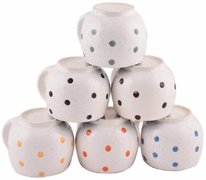 PFUMART Pack of 6 Ceramic PFUMART W PARI DOT MUG 180ml Price in India