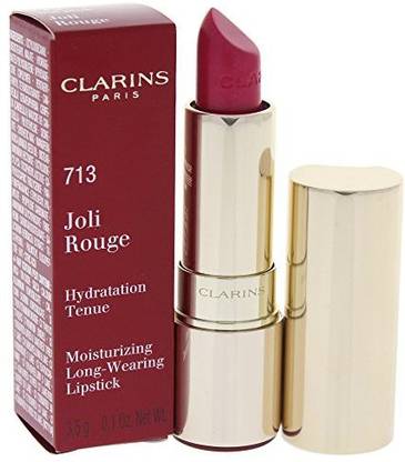 Clarins Paris Joli Rouge Long Wearing Moisturizing Lipstick, 713 Hot Pink, 0.12 Ounce