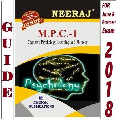 MPC1 Cognitive Psychology, Learning And Memory | English Medium | Neeraj Publications Guide With Question Bank