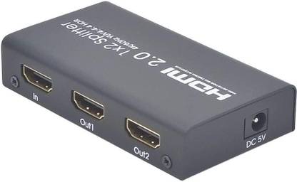 microware HDMI 2.0 HDR HDMI Splitter 1x2, Ultra HD 4K@60Hz Resolution with HDR YUV 4:4:4 and HDCP2.2, Metal Shell 3D HDMI Splitter Media Streaming Device