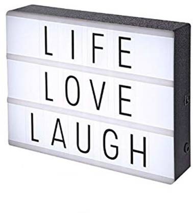 Loopan Cinema Light Box Mini LED Cinematic Lightbox with 90 Free Combination Letters Emoji and Numbers DIY for Home Party Wedding Decor A5 Size Decorative Showpiece  -  14 cm