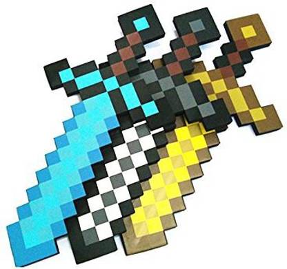 Genrc Pixelated Foam Diamond Sword Eva Toys Action Figures Toys Kids Brinquedos Birthday Gifts Not Minecraft 3Pcs