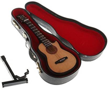 Genrc 1 6 Scale Wooden Guitar Model Pu Box Set For Action Figures Hot Toys Dolls House Miniature Decor