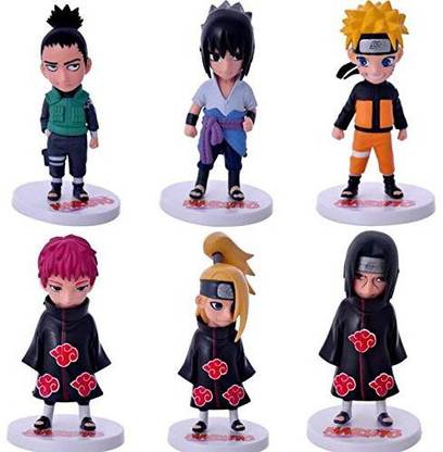 Genrc Allegro Huyer Naruto Action Figure 6 Pcs Set 12Cm Naruto Action Figures Sasuke Anime Q Edition Toy Pvc Model Anime Collection Fi