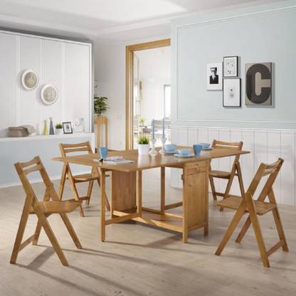 COMFOLD Solid Wood 4 Seater Dining Set