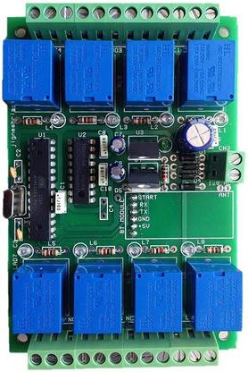 JR Electrokits Bluetooth 8 Channel Relay Control Board with Android App for Home Automation (KA_001) Security Circuit and Motion Detector Electronic Hobby Kit