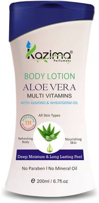 Kazima ALOE VERA Multi Vitamins BODY LOTION (200ML) with Almond & Wheatgerm Oil For Deep Moisturizing