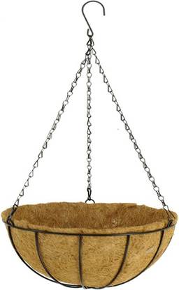 Divine Tree Hanging Plant Pot Hanging Basket Planter With Cocopeat Coir Liners & Metal Chain Plant Container Set