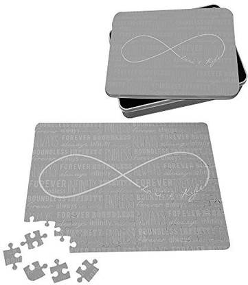 GiftsForYouNow Personalized Infinity Symbol Puzzle And Tin Set, Gray