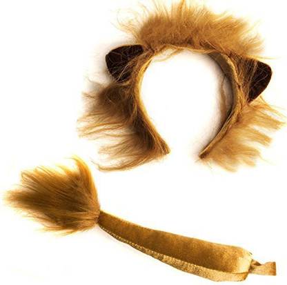 FunnyPartyHats Lion Ears Tail Set - Lion Costume - Ears Headband - Animal Headbands Ears (Lion Ears & Tail Set)