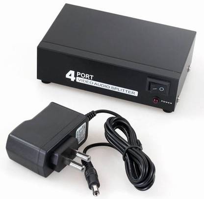 TRP Traders 4 Way Audio Video AMP Splitter RCA 1 Input & RCA 4 Output Media Streaming Device