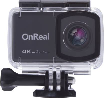 OnReal B1ACTION 4K 2.45 Touch Display with Wrist Controller, 170 Degree Wide View Angle Anti Shake, Two Battery and 32GB Memory Card Sports and Action Camera