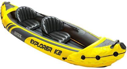 Kartsasta Explorer K2 Kayak, 2-Person Inflatable Kayak Set with Aluminum Oars and Air Pump Oar Water Raft