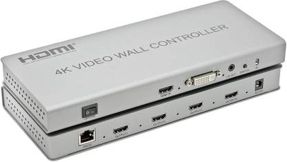 microware 4K 2x2 HDMI Video Wall Processor Controller HD TV 1080P Matrix Controller Splicer Splitter Display, 4K DVI HDMI Processor 4 of HDMI with Audio and RS232 Controller Media Streaming Device