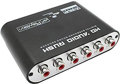 microware Digital Sound Decoder Converter - 5.1 Audio Rush Digital Sound Decoder Converter - Optical SPDIF/Coaxial Dolby AC3 DTS Stereo(R/L) to 5.1CH Analog Audio (6RCA Output) Black Media Streaming Device