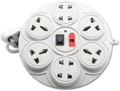 Spartan Round 8 socket extension board extension cord (White) 8  Socket Extension Boards