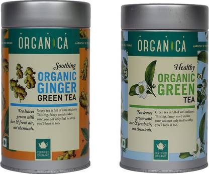 organica Healthy and Soothing Ginger Green Tea Tin