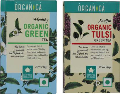 organica Healthy and Soulful Tulsi Green Tea Bags Box