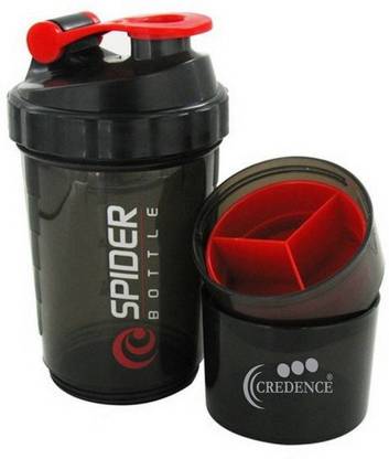 CREDENCE Gym Bottle Spider 3in 1 Protein Milk Shaker. 500 ml Shaker