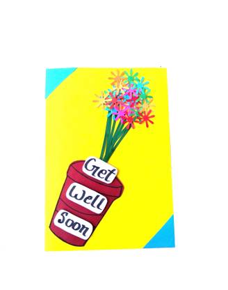 RMantra HAndmade Get Well Soon Card/Floral Fell Better Greeting Card