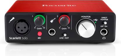 FOCUSRITE Scarlett Solo - (2nd Gen) USB Audio Interface 2 Tracks Digital Multi-track Recorder