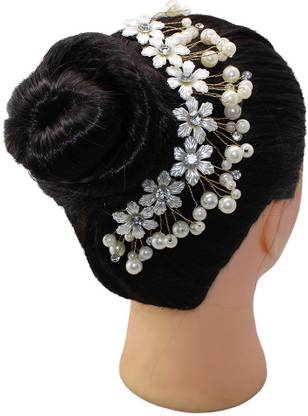 Ear Lobe & Accessories Women's White Colour Hair Decors (Ivory) Hair Accessory Set