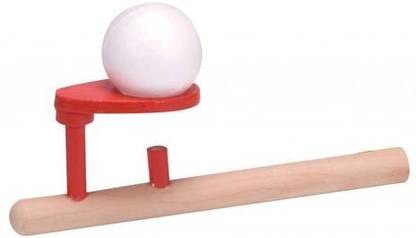 Mag Creation Wooden Games Floating Ball Blow Pipe & Balls Blowing Toys