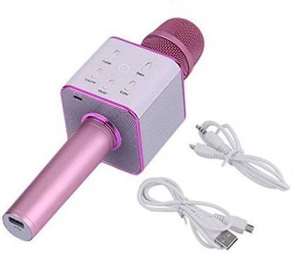 AVMART Wireless Micro Phone Mic with built in Speaker,Player Handheld Condenser with Bluetooth Speaker for All Android Smartphone (Pink) Microphone