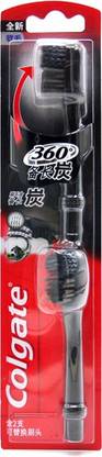 Colgate 360 Charcoal Replacement Brush Heads Soft Toothbrush
