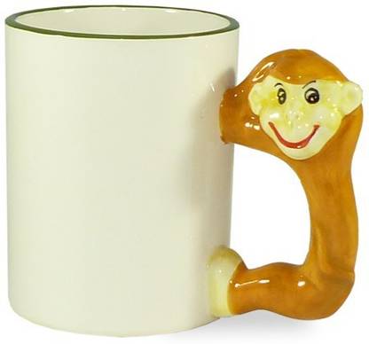 personalised Monkey Handle Ceramic Coffee Mug