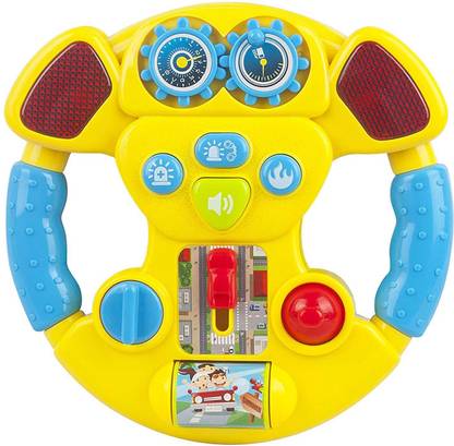 Munchkin Land Toddler Car Steering Wheel with Light and Music Baby Toys, Multi Color