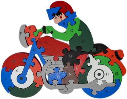 Shoppernation Alphabet and Number Wooden Jigsaw Puzzle - Bike (1TNG270)