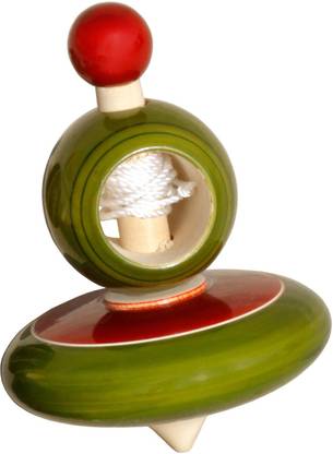 Simple Days Wooden Spinning Tops - Self Winding Pull String Top