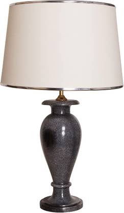 Fos Lighting Charcoal Marble Vase Table Lamp With White Fabric Shade Table Lamp