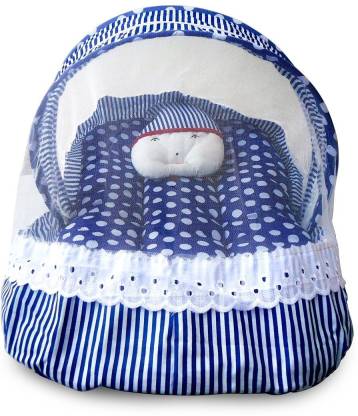 Aayat Kids Cotton Infants Rich Feel Qualtiy Cotton Dark Blue Noddy Mosquito Net