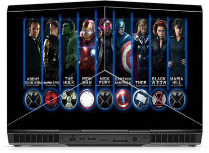 GADGETSWRAP Printed Avengers Character Symbols Skin For Alienware 15 R3 Laptop (Top Only) Vinyl Laptop Skin Compatible for 15.6 inch