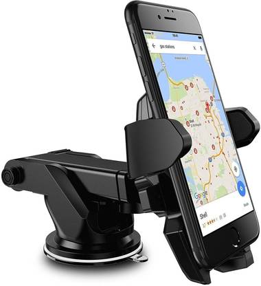 ElectroCafe Car Mobile Holder for Windshield, Dashboard (Black) Mobile Holder