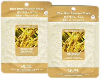 MJ CARE Rice Bran Mask for Glowing Skin -Skin Whitening Face Mask Pack of 2