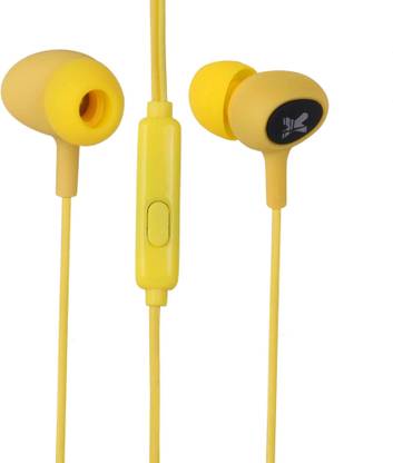 IGATS Earphone Headphone with Microphone (Yellow) Wired
