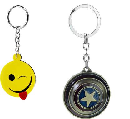 Three Shades Avengers keychain Captain America Shield Keychain & Emoji Key chain Key Chain