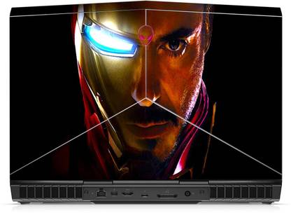 GADGETSWRAP Printed iron man and tony stark face lock Skin For Alienware 15 R3 Laptop (Top Only) Vinyl Laptop Skin Compatible for 15.6 inch