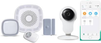 Wynbee Smart Home Wireless Security Camera System with IP Camera, Wireless Sensors, Motion Detectors, Remotes, In-built siren Compatible iOS & Android App Wireless Sensor Security System