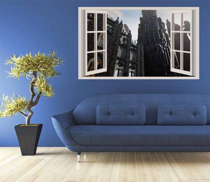 GADGETSWRAP minecraft arcade fairy Fake Window Style Wall Decal For Home & Office (50cmx90cm)